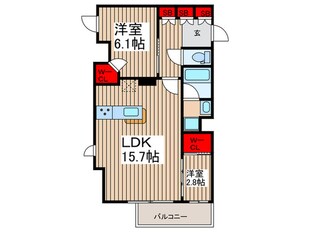 ﾌﾟﾗｳﾄﾞﾌﾗｯﾄ西日暮里ﾃﾞｨｱｰｼﾞｭの物件間取画像